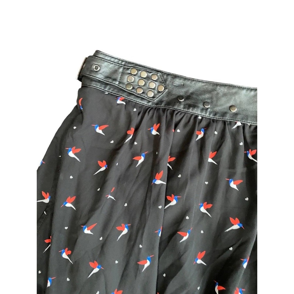 Torrid Hummingbird Skirt chiffon Leather Studded Black Plus Women 20 Bird - Picture 5 of 14